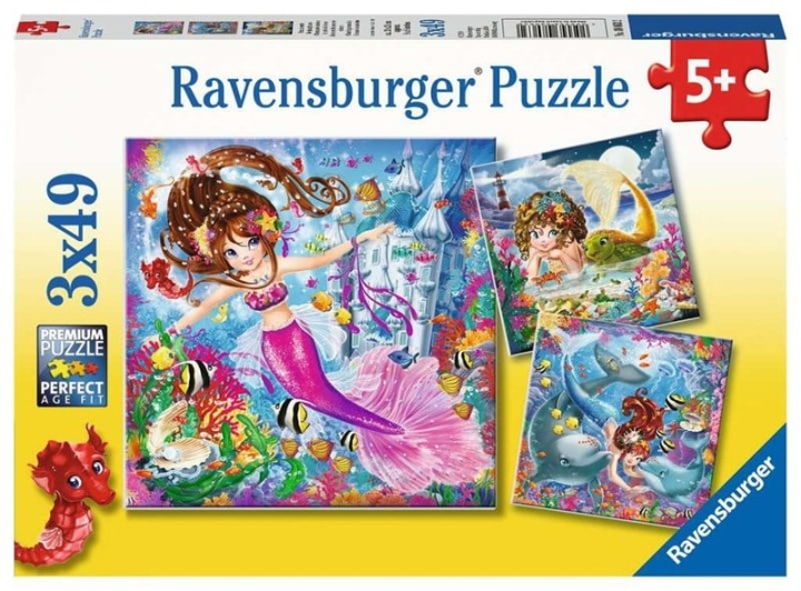 Ravensburger Hurmaavat merenneitoja 3x49p - 08063 ryhmässä LELUT, TUOTTEET LAPSILLE JA VAUVOILLE / Leikkikalut, Askartelu &Pelit / Palapelit @ TP E-commerce Nordic AB (C85773)