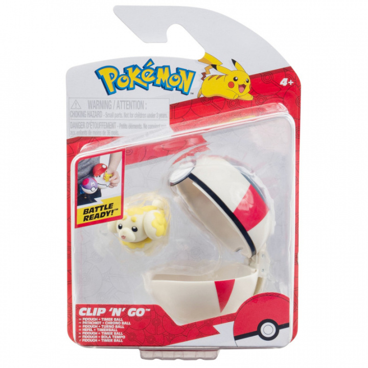 Pokémon Clip N Go - Fidough ja ajastin pallo (PKW3625) ryhmässä LELUT, TUOTTEET LAPSILLE JA VAUVOILLE / Leikkikalut, Askartelu &Pelit / Lelut @ TP E-commerce Nordic AB (C85994)