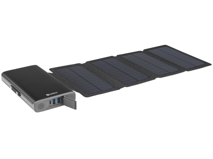 Sandberg Solar 4-paneeli Powerbank 25000mAh ryhmässä ÄLYPUHELIMET JA TABLETIT / Laturit & Kaapelit / Powerbanks @ TP E-commerce Nordic AB (C86002)