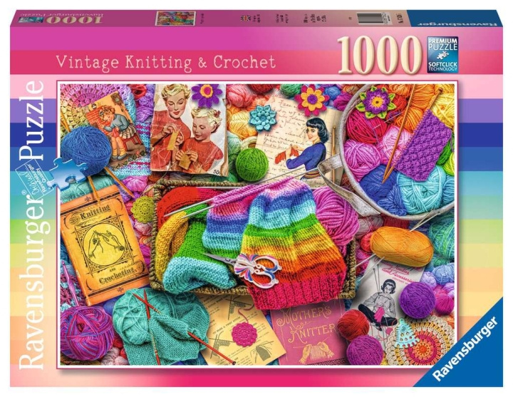 Ravensburger Palapeli Vintage Neulominen & virkkaus 1000p ryhmässä LELUT, TUOTTEET LAPSILLE JA VAUVOILLE / Leikkikalut, Askartelu &Pelit / Palapelit @ TP E-commerce Nordic AB (C86115)