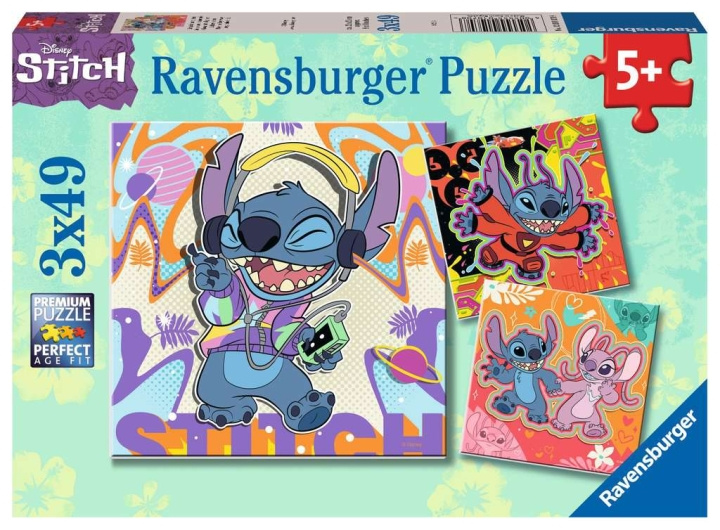 Ravensburger Palapeli Disney Stitch 3x49p ryhmässä LELUT, TUOTTEET LAPSILLE JA VAUVOILLE / Leikkikalut, Askartelu &Pelit / Palapelit @ TP E-commerce Nordic AB (C86153)