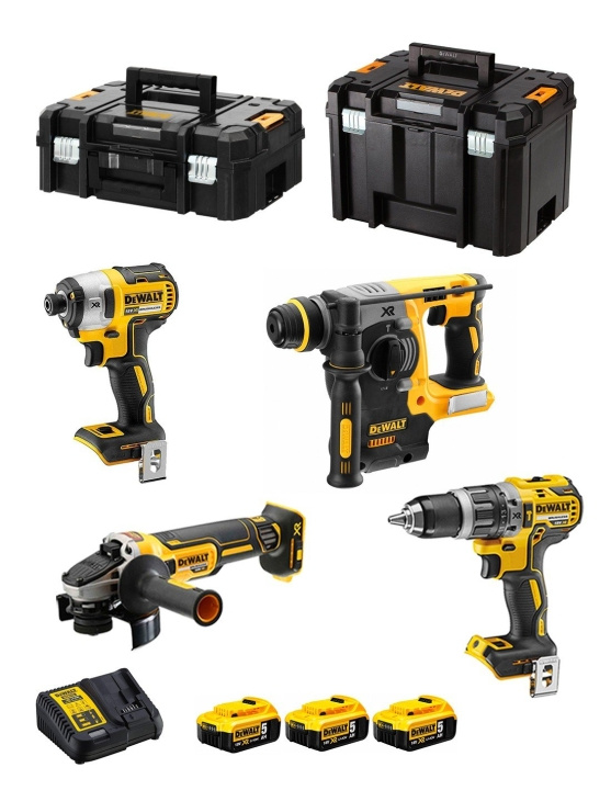 DeWALT Pakkaus DCK422P3T (DCD796 + DCH273 + DCF887 + DCG405 + 3 x 5,0 Ah + DCB115 + TSTAK II + TSTAK VI) ryhmässä KOTI, TALOUS JA PUUTARHA / Työkalut & Tee itse / Muut sähkötyökalut @ TP E-commerce Nordic AB (C86226)