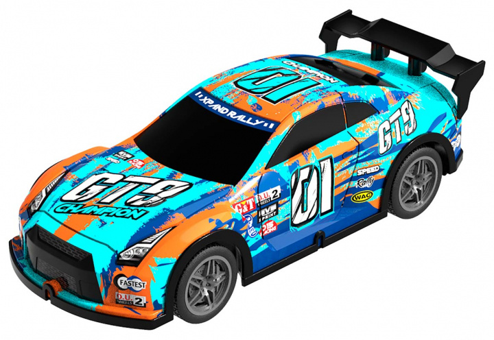 TEC-TOY Champion GT9 w/light R/C 1:22, 27MHz - Sininen/oranssi (471251) ryhmässä LELUT, TUOTTEET LAPSILLE JA VAUVOILLE / Radio-ohjattava / Radio-ohjattavat autot @ TP E-commerce Nordic AB (C86317)