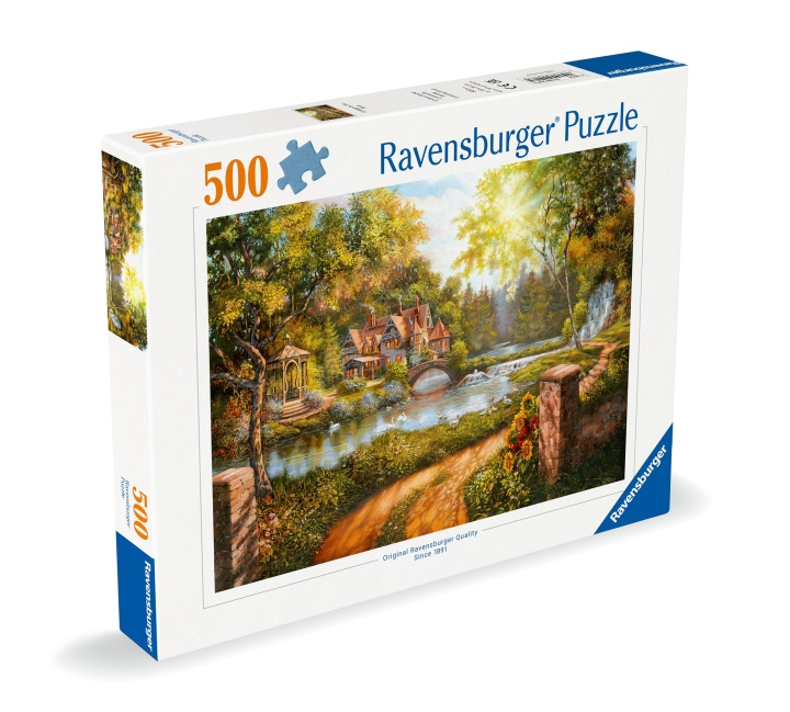 Ravensburger Puzzle Cottage By The River 500p (12000218) ryhmässä LELUT, TUOTTEET LAPSILLE JA VAUVOILLE / Leikkikalut, Askartelu &Pelit / Palapelit @ TP E-commerce Nordic AB (C86416)