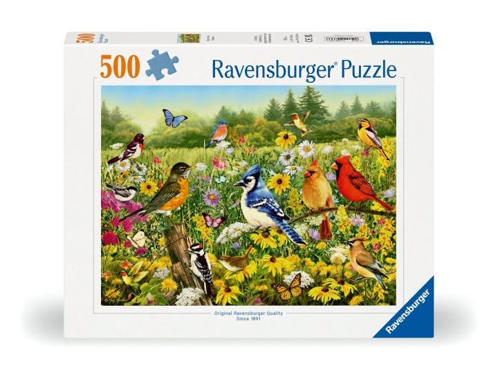 Ravensburger Puzzle Birds in the Meadow 500p (12000336) ryhmässä URHEILU, VAPAA-AIKA JA HARRASTUS / Harrastus / Palapeli @ TP E-commerce Nordic AB (C86444)