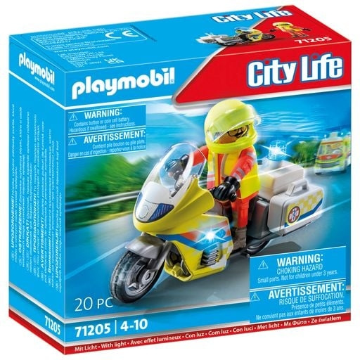 Playmobil Hätälääkärin moottoripyörä vilkkuvalla valolla (71205) ryhmässä LELUT, TUOTTEET LAPSILLE JA VAUVOILLE / Leikkikalut, Askartelu &Pelit / Lelut @ TP E-commerce Nordic AB (C86659)