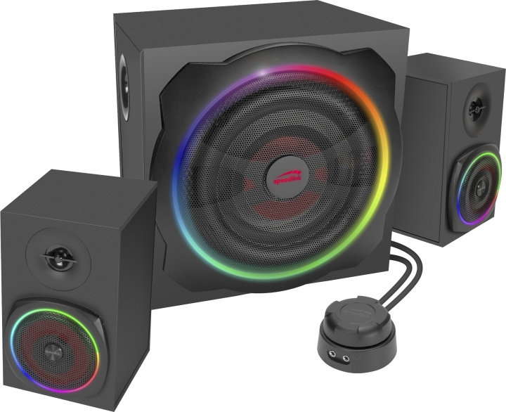 Speedlink Gravity RGB 2.1 -kaiutinjärjestelmä ryhmässä TIETOKOONET & TARVIKKEET / Tietokonetarvikkeet / Kaiuttimet @ TP E-commerce Nordic AB (C86677)