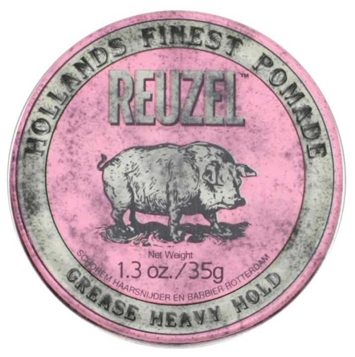 Reuzel Pink Heavy Hold Grease Pomade 35 ml ryhmässä KAUNEUS JA TERVEYS / Hiukset &Stailaus / Hiusten stailaus / Pomade @ TP E-commerce Nordic AB (C86778)