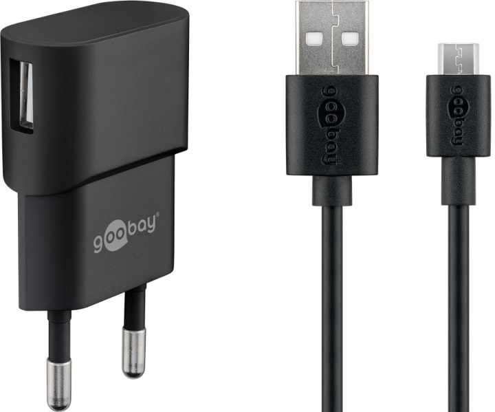 Goobay Micro-USB laddningssats (5 W) Strömförsörjning med Micro-USB-kabel 1 m (svart) ryhmässä ÄLYPUHELIMET JA TABLETIT / Laturit & Kaapelit / Seinälaturi / Seinälaturi microUSB @ TP E-commerce Nordic AB (C86843)