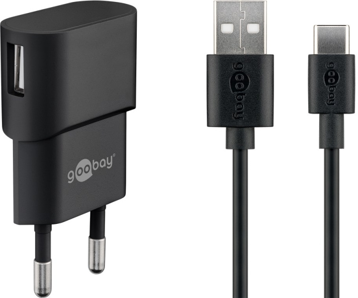 Goobay USB-C™ Dual laddningssats (5 W) Strömförsörjning med USB-C™-kabel 1 m (svart) ryhmässä ÄLYPUHELIMET JA TABLETIT / Laturit & Kaapelit / Seinälaturi / Seinälaturi Type C @ TP E-commerce Nordic AB (C86845)