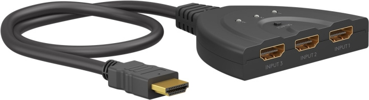 Goobay Manuell HDMI™-omkopplare 3 till 1 (4K @ 30 Hz) för att växla mellan 3x HDMI™-enheter som är anslutna till 1x HDMI™-skärm ryhmässä TIETOKOONET & TARVIKKEET / Kaapelit & Sovittimet / Adapterit @ TP E-commerce Nordic AB (C86862)