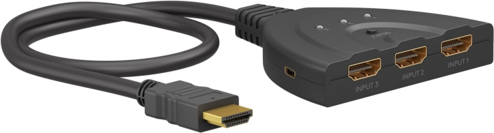 Goobay Manuell HDMI™-omkopplare 3 till 1 (4K @ 60 Hz) för att växla mellan 3x HDMI™-enheter som är anslutna till 1x HDMI™-skärm ryhmässä TIETOKOONET & TARVIKKEET / Kaapelit & Sovittimet / Adapterit @ TP E-commerce Nordic AB (C86863)