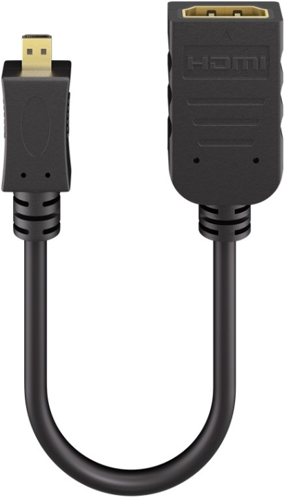 Goobay Micro HDMI™ / HDMI™-adapter HDMI™-mikrokontakt (typ D) > HDMI™-uttag (typ A) ryhmässä KODINELEKTRONIIKKA / Kaapelit & Sovittimet / HDMI / Sovittimet @ TP E-commerce Nordic AB (C86865)