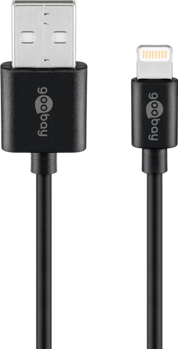 Goobay Lightning USB-kabel för laddning och synkronisering, 1 m, svart MFi-kabel för Apple iPhone/iPad ryhmässä ÄLYPUHELIMET JA TABLETIT / Laturit & Kaapelit / Kaapelit / Lightning kaapelit @ TP E-commerce Nordic AB (C86876)