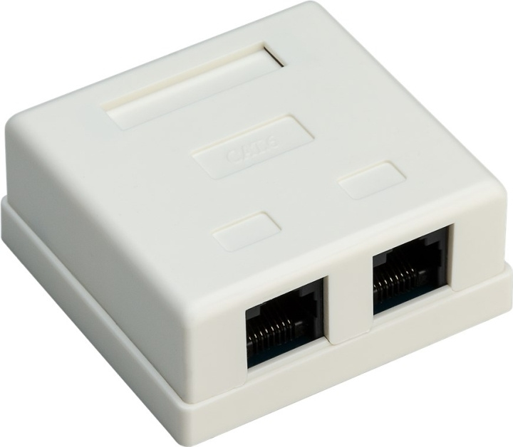 Goobay 2-port RJ45-kopplingsdosa, CAT 6, UTP, vit okapslad ryhmässä KOTI, TALOUS JA PUUTARHA / Sähkö & Valaistus / Verkkosovitin @ TP E-commerce Nordic AB (C86921)