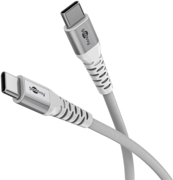 Goobay USB-C™ supersoft textilkabel med metallkontakter, 0,5 m, vit elegant och extra robust anslutningskabel för enheter med USB-C™-port ryhmässä ÄLYPUHELIMET JA TABLETIT / Laturit & Kaapelit / Kaapelit / Tyyppi C -kaapelit @ TP E-commerce Nordic AB (C86934)