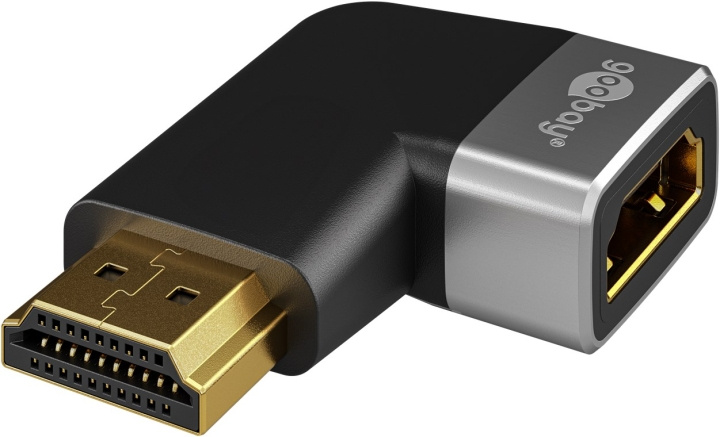 Goobay HDMI™ vinkeladapter 270° horisontal, 8K @ 60 Hz, guldpläterad HDMI™-uttag (typ A) > HDMI™ kontakt (typ A) 270 ° ryhmässä KODINELEKTRONIIKKA / Kaapelit & Sovittimet / HDMI / Sovittimet @ TP E-commerce Nordic AB (C86972)