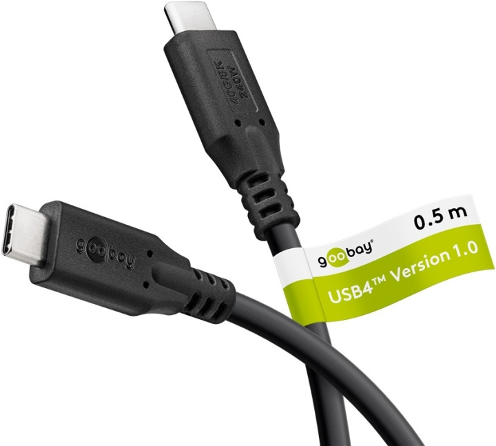 Goobay USB-C™-kabel, USB4™, 240 W, 40 Gbit/s, Power Delivery, 0,5 m USB-C™-kontakt > USB-C™-kontakt ryhmässä TIETOKOONET & TARVIKKEET / Kaapelit & Sovittimet / USB / USB-C @ TP E-commerce Nordic AB (C86988)