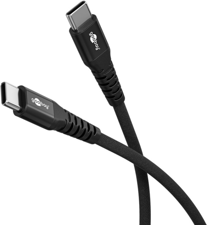 Goobay USB-C™ supersoft textilkabel med metallkontakter, 0,5 m, svart elegant och extra robust anslutningskabel för enheter med USB-C™-port ryhmässä TIETOKOONET & TARVIKKEET / Kaapelit & Sovittimet / USB / USB-C @ TP E-commerce Nordic AB (C87023)