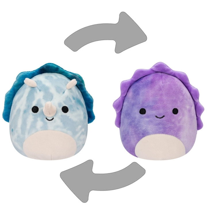 Squishmallows Flip A Mallow 13 cm P17 - Delilah The Purple Dino/Jerome The Blue Dino - Sininen dino ryhmässä LELUT, TUOTTEET LAPSILLE JA VAUVOILLE / Lelut vauvoille (0-3v) / Pehmolelut @ TP E-commerce Nordic AB (C87722)