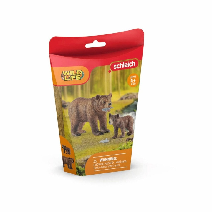 Schleich Wild Life - harmaakarhu äiti ja pentu (42473) ryhmässä LELUT, TUOTTEET LAPSILLE JA VAUVOILLE / Leikkikalut, Askartelu &Pelit / Figuurit, miniatyyrit ja tarvikkeet @ TP E-commerce Nordic AB (C87959)