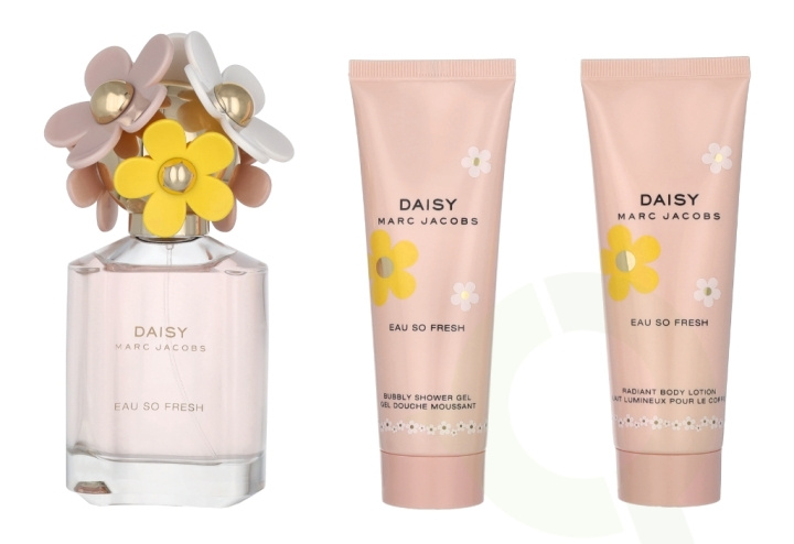 Marc Jacobs Daisy Eau So Fresh Giftset 225 ml Edt Spray 75ml/Body Lotion 75ml/Shower Gel 75ml ryhmässä KAUNEUS JA TERVEYS / Lahjapakkaukset / Naisten lahjapakkaukset @ TP E-commerce Nordic AB (C88153)