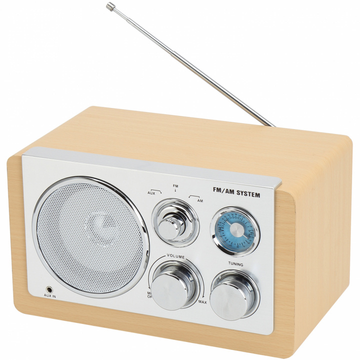 Denver AM/FM analog radio Ljust trä ryhmässä KODINELEKTRONIIKKA / Ääni & Kuva / Kotiteatteri, HiFi ja kannettavat / Radio & Herätyskellot / Radio @ TP E-commerce Nordic AB (C88269)