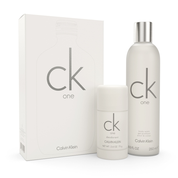 Calvin Klein CK One Deo Stick 75 ml + Vartalopesu 250 ml - Lahjasetti ryhmässä KAUNEUS JA TERVEYS / Lahjapakkaukset / Miesten lahjapakkaukset @ TP E-commerce Nordic AB (C88546)