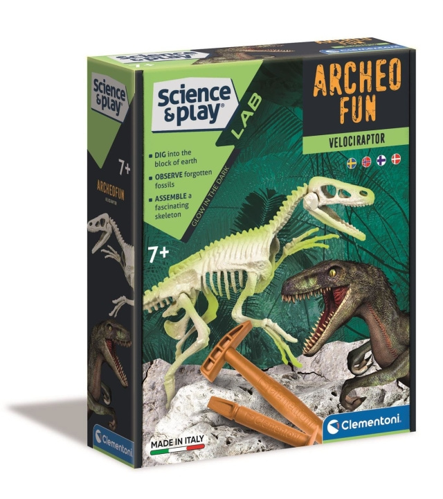 Clementoni Archeo Fun Velociraptor (78775) ryhmässä LELUT, TUOTTEET LAPSILLE JA VAUVOILLE / Leikkikalut, Askartelu &Pelit / Kokeilu ja tee-se-itse @ TP E-commerce Nordic AB (C88715)