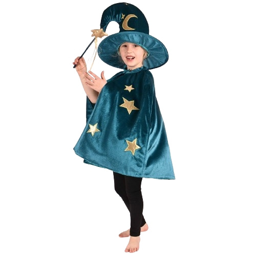 Den Goda Fen Velvet Wizard Set Deluxe (98-128 cm) (F77600) ryhmässä LELUT, TUOTTEET LAPSILLE JA VAUVOILLE / Leikkikalut, Askartelu &Pelit / Naamiaisasut @ TP E-commerce Nordic AB (C88813)