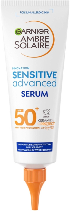 Garnier Ambre Solaire Sensitive Advanced SPF 50 125 ml ryhmässä KAUNEUS JA TERVEYS / Ihonhoito / Rusketus / Aurinkosuoja @ TP E-commerce Nordic AB (C89339)