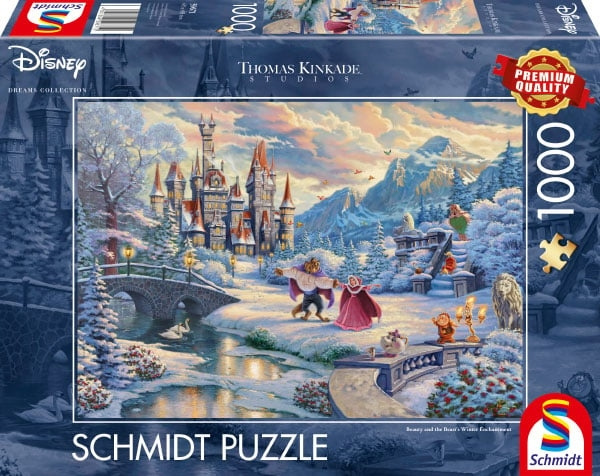 Schmidt Thomas Kinkade: Disney - Kaunottaren ja hirviön talven lumo (1000 kpl) (SCH6712) ryhmässä URHEILU, VAPAA-AIKA JA HARRASTUS / Harrastus / Palapeli @ TP E-commerce Nordic AB (C89441)