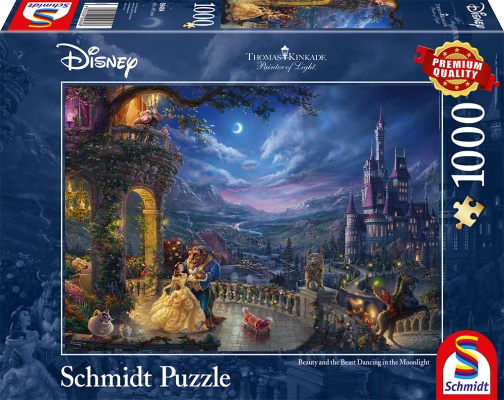 Schmidt Thomas Kinkade: Disney - Kaunotar ja hirviö tanssii kuunvalossa (1000 kpl) (SCH4848) (SCH4848) ryhmässä URHEILU, VAPAA-AIKA JA HARRASTUS / Harrastus / Palapeli @ TP E-commerce Nordic AB (C89447)