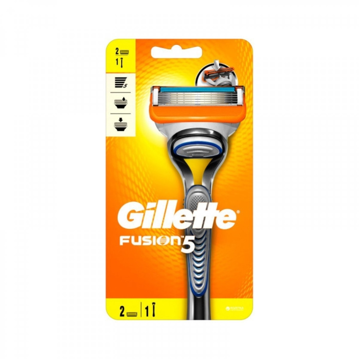 Gillette Fusion Razor + 2 terää ryhmässä KAUNEUS JA TERVEYS / Hiukset &Stailaus / Sheivaus ja trimmaus / Partahöylät & Tarvikkeet @ TP E-commerce Nordic AB (C89533)