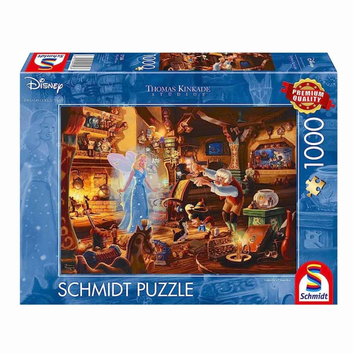 Schmidt Spiele Schmidt - Thomas Kinkade: Disney - Geppettos Pinocchio (1000 kpl) (SCH57526) ryhmässä URHEILU, VAPAA-AIKA JA HARRASTUS / Harrastus / Palapeli @ TP E-commerce Nordic AB (C89580)