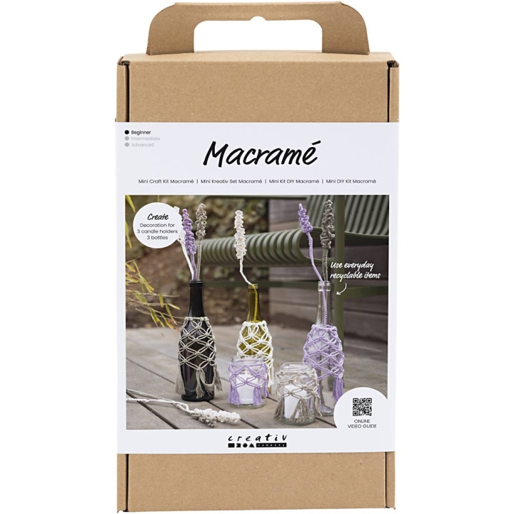 DIY Kit Käsityöpakkaus - makramee - lasikoriste (977626) ryhmässä URHEILU, VAPAA-AIKA JA HARRASTUS / Harrastus / DIY Kit @ TP E-commerce Nordic AB (C89679)