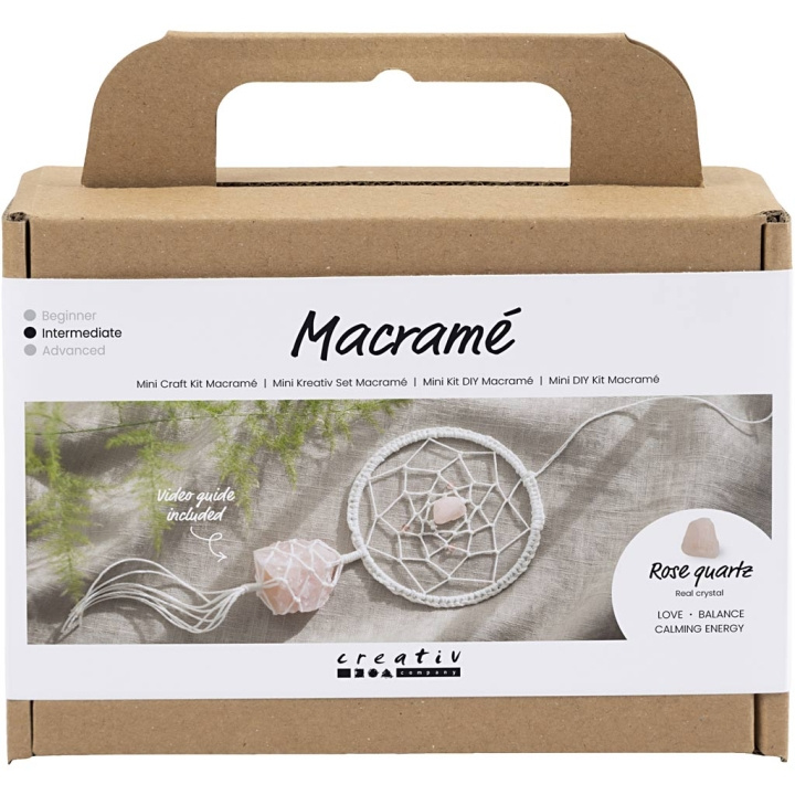 DIY Kit Mini käsityöpakkaus - makramee - Unelmalintu ja ruusukvartsikristalli (977728) ryhmässä URHEILU, VAPAA-AIKA JA HARRASTUS / Harrastus / DIY Kit @ TP E-commerce Nordic AB (C89724)