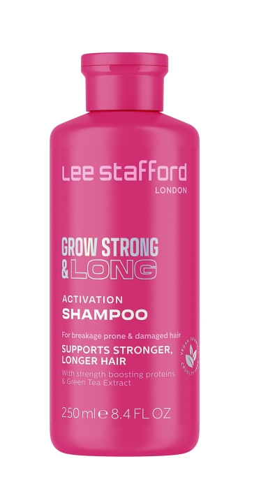 Lee Stafford Grow Strong & Long aktivoiva shampoo 250 ml ryhmässä KAUNEUS JA TERVEYS / Hiukset &Stailaus / Hiustenhoito / Shampoo @ TP E-commerce Nordic AB (C89772)