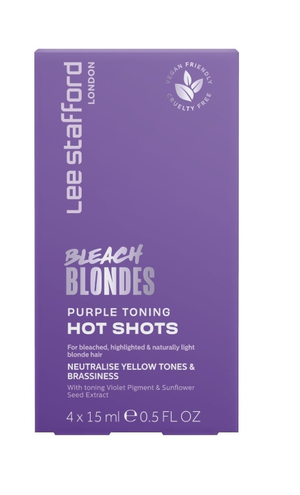 Lee Stafford Bleach Blondes Purple Toning Hot Shots 4 x 15 ml ryhmässä KAUNEUS JA TERVEYS / Hiukset &Stailaus / Hiustenhoito / Hiusväri / Hiusväri & Väripommi @ TP E-commerce Nordic AB (C89785)