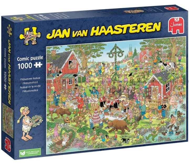 Jan van Haasteren Juhannusjuhla (1000 kpl) (JUM0029) ryhmässä URHEILU, VAPAA-AIKA JA HARRASTUS / Harrastus / Palapeli @ TP E-commerce Nordic AB (C89983)