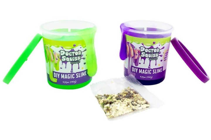 Doctor Squish DIY Magic Slime tuplasetti vihreä ja violetti (38496) ryhmässä LELUT, TUOTTEET LAPSILLE JA VAUVOILLE / Leikkikalut, Askartelu &Pelit / Kokeilu ja tee-se-itse @ TP E-commerce Nordic AB (C90241)