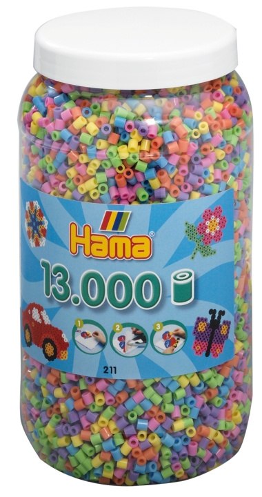 HAMA Beads Midi - Pastellimix, 13.000 kpl (211-50) ryhmässä LELUT, TUOTTEET LAPSILLE JA VAUVOILLE / Leikkikalut, Askartelu &Pelit / Käsityöt @ TP E-commerce Nordic AB (C90657)