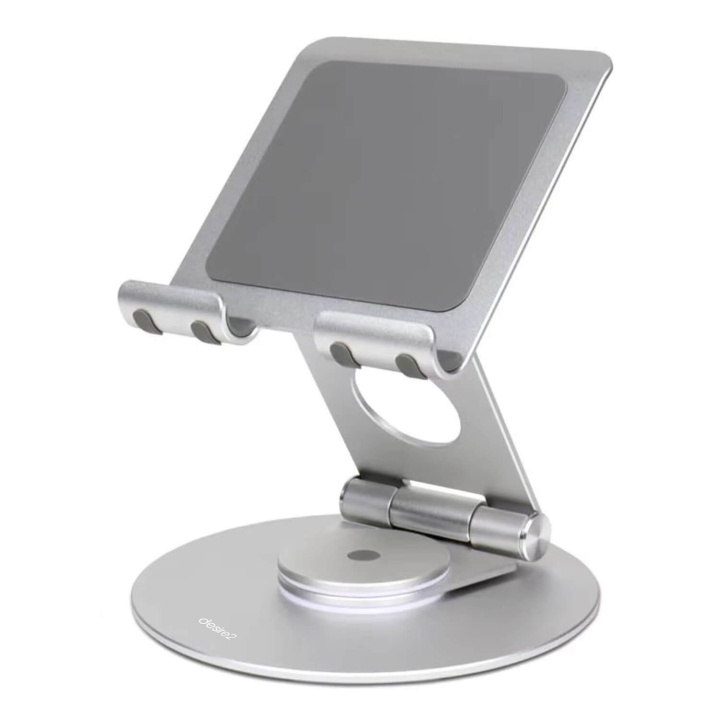 Desire2 Dual Pivot 360 Stand for Tablets and Smartphones Silver ryhmässä ÄLYPUHELIMET JA TABLETIT / Muut tarvikkeet / Telakat, Jalustat & Pidikkeet @ TP E-commerce Nordic AB (C90692)