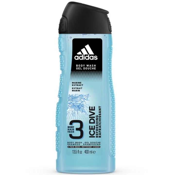 Adidas Ice Dive Shower Gel 400ml ryhmässä KAUNEUS JA TERVEYS / Ihonhoito / Kehon hoito / Kylpy- ja suihkugeelit @ TP E-commerce Nordic AB (C90786)