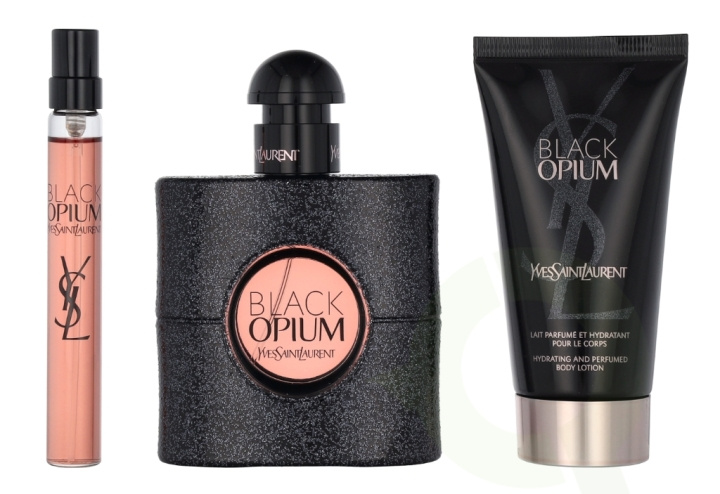 Yves Saint Laurent YSL Black Opium Giftset 110 ml Edp Spray 50ml/Body Lotion 50ml/Edp Spray 10ml ryhmässä KAUNEUS JA TERVEYS / Lahjapakkaukset / Naisten lahjapakkaukset @ TP E-commerce Nordic AB (C90859)