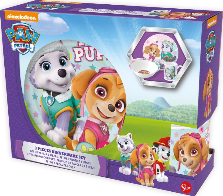 Paw Patrol Stor - 3 kpl. Paw Patrol Lahjasetti - (40655) ryhmässä LELUT, TUOTTEET LAPSILLE JA VAUVOILLE / Syö ja juo / Lasten astiat @ TP E-commerce Nordic AB (C91675)