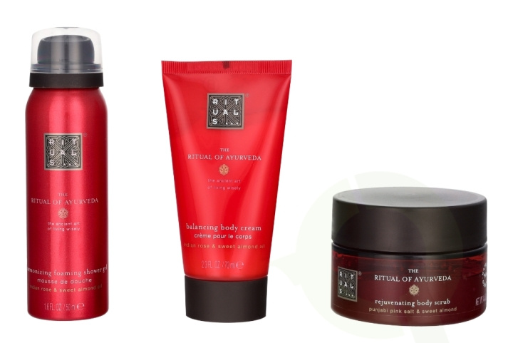 Rituals Trial Ayurveda Set 245 ml Body Scrub 125g/Body Cream 70ml/Foaming Shower Gel 50ml ryhmässä KAUNEUS JA TERVEYS / Lahjapakkaukset / Naisten lahjapakkaukset @ TP E-commerce Nordic AB (C91989)