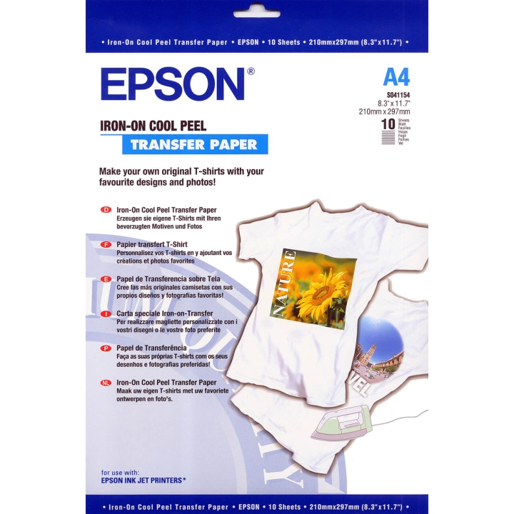 Epson A4 Iron-on-Transfer Paper A4 - 10 Sheets ryhmässä TIETOKOONET & TARVIKKEET / Tulostimet & Tarvikkeet / Musteet ja väriaineet / Mustepatruunat / Epson @ TP E-commerce Nordic AB (C92304)