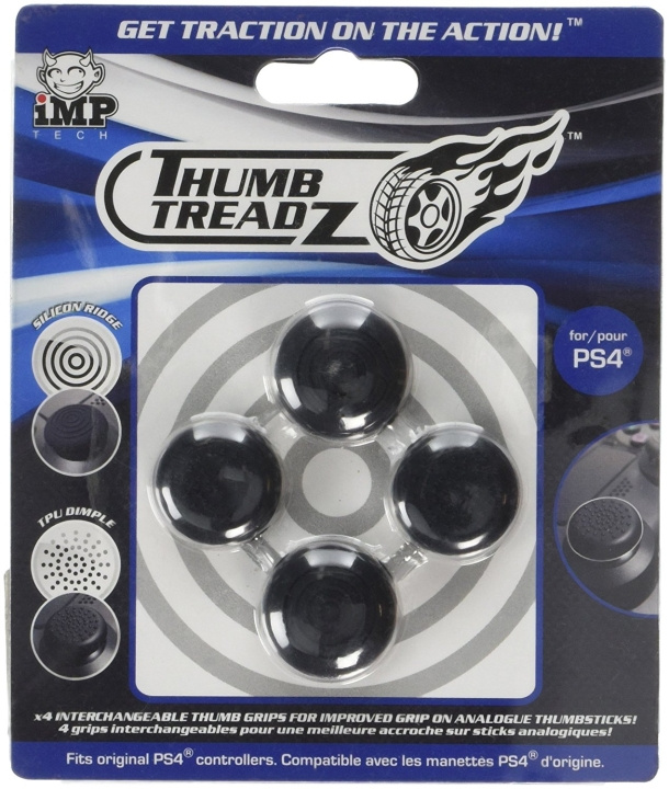 iMP TECH Trigger Treadz: Treadz 4-Pack (PS4): Thumb Treadz 4-Pack (PS4) ryhmässä KODINELEKTRONIIKKA / Pelikonsolit & Tarvikkeet / Sony PlayStation 4 @ TP E-commerce Nordic AB (C92405)