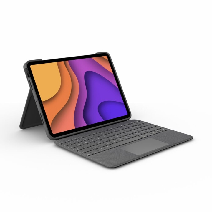 Logitech Folio Touch iPad Airille (4. sukupolvi) - OXFORD GREY - Nordic ryhmässä ÄLYPUHELIMET JA TABLETIT / Tabletin suojakotelo / Apple iPad @ TP E-commerce Nordic AB (C92447)